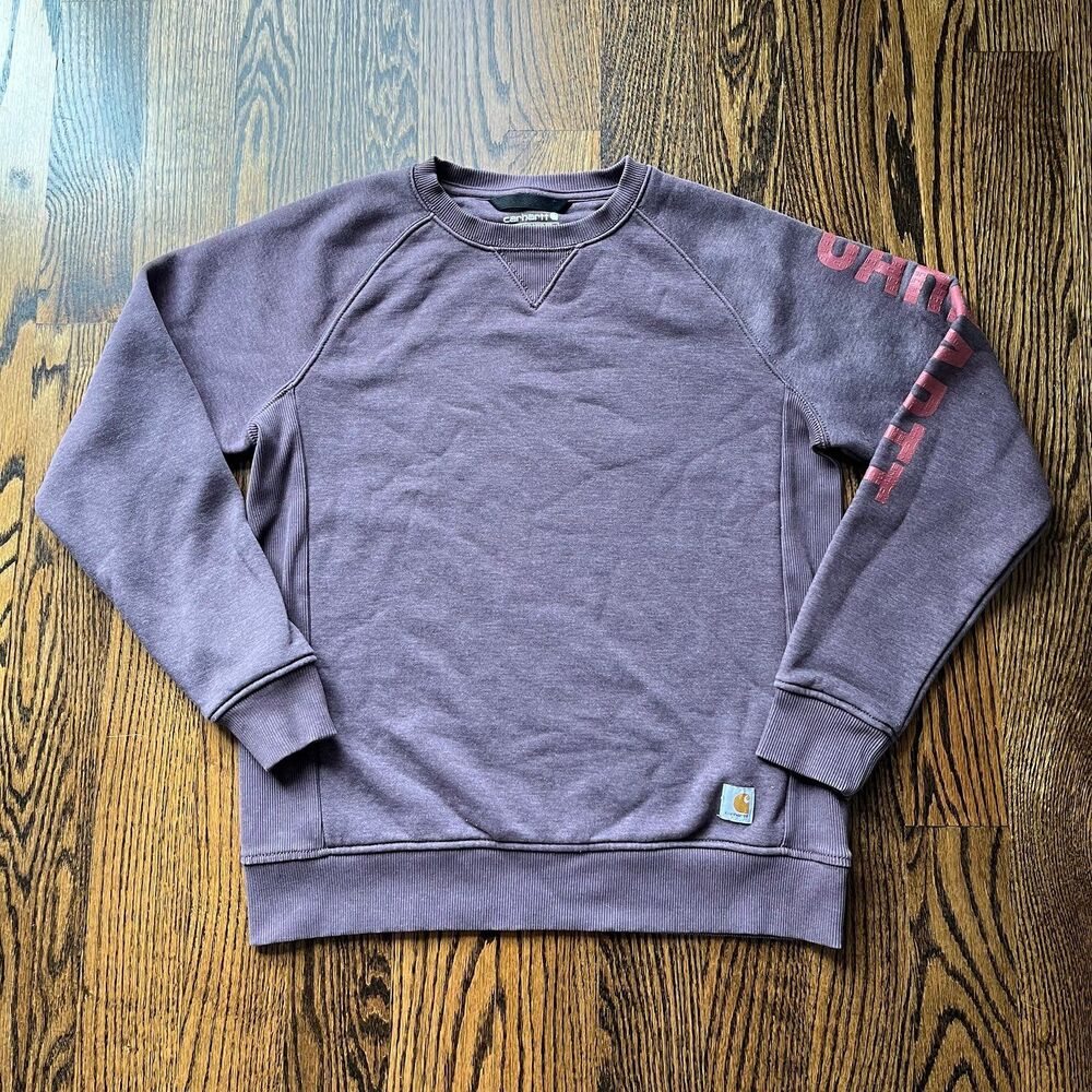 Carhartt Relaxed Fit Midweight Crewneck Block LOGO Sleeve Graphic Sweatshirt (M)